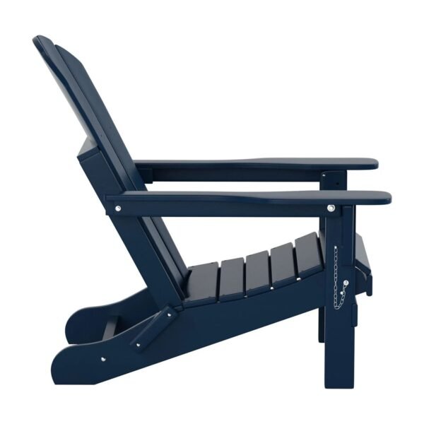 Outdoor Adirondack Chair & Ottoman Set – Navy Blue