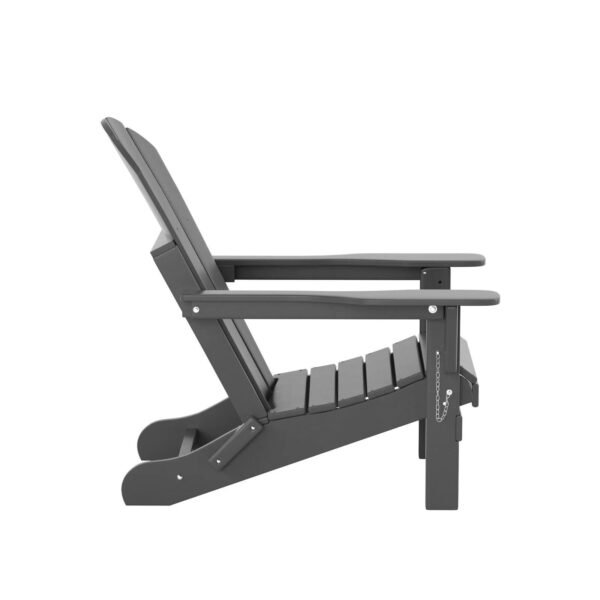 Outdoor Adirondack Chair & Ottoman Set – Gray